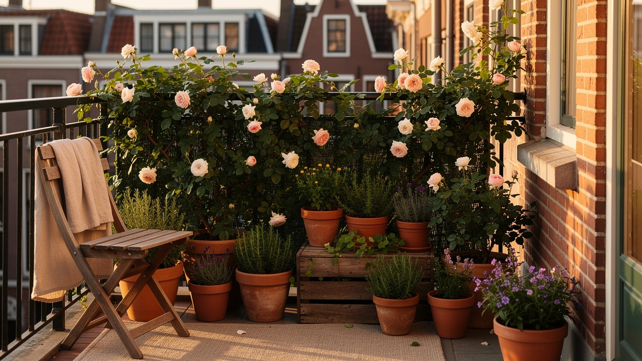Balkon naar straat? Met deze klimroos zie je geen auto's meer